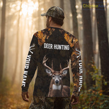 Load image into Gallery viewer, Whitetail Deer Hunting Custom Name Camo Shirt, Personalized Deer Hunting Clothing NHT257