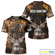 Load image into Gallery viewer, Whitetail Deer Hunting Custom Name Camo Shirt, Personalized Deer Hunting Clothing NHT257
