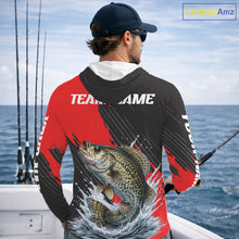 Load image into Gallery viewer, Crappie Fishing Long Sleeve Hooded Tournament Shirts, Personalized Crappie Fishing Jerseys NHT586