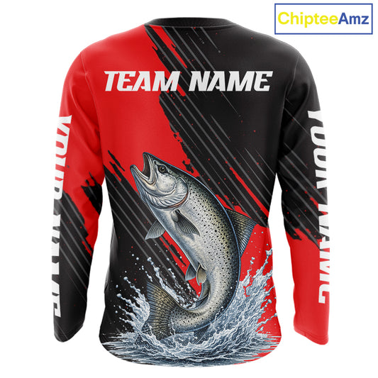 Chinook Salmon Fishing Long Sleeve Tournament Shirts, Personalized Salmon Fishing Jerseys NHT587