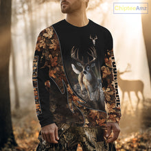 Load image into Gallery viewer, Deer Hunting Big Game Shirt 3D All Over Print, Black Camo Autumn, Custom Name Gift NHT164