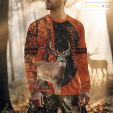 Load image into Gallery viewer, Whitetail Deer Hunting Orange Camo 3D All Over Printed Shirt, Custom Name Hunting Shirt NHT259