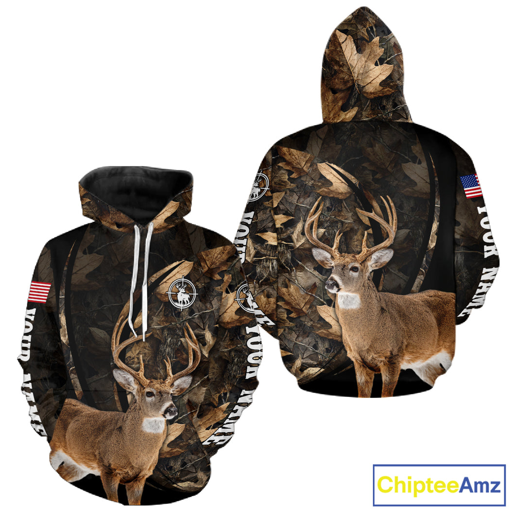 Deer Hunting Shirt Brown Camo 3D All Over Print, Hunting Clothes for Deer Season NHT260