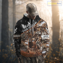 Load image into Gallery viewer, Best Whitetail Deer Hunting Shirt Black Brown Forest Camo 3D All Over Print For Deer Hunters NHT55