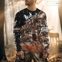 Load image into Gallery viewer, Best Whitetail Deer Hunting Shirt Black Brown Forest Camo 3D All Over Print For Deer Hunters NHT55