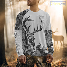 Load image into Gallery viewer, Deer Hunting Shirt Best 3D All Over Print Skull Deer Personalized Name Gray Camo NHT62