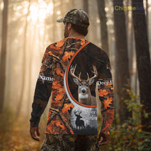 Load image into Gallery viewer, Personalized Deer Hunting 3D All Over Printed Hoodie Orange Autumn Leaves Camo, Hunting Gift NHT322