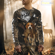 Load image into Gallery viewer, Personalized Rabbit Hunting Beagle Dog Camouflage Custom Name 3D Shirts, Rabbit Hunting Gifts NHT326