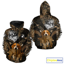 Load image into Gallery viewer, Personalized Rabbit Hunting Beagle Dog Camouflage Custom Name 3D Shirts, Rabbit Hunting Gifts NHT326