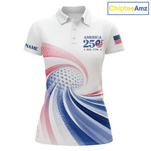 Load image into Gallery viewer, Women's Custom America 250Th Anniversary Golf Polo - Patriotic USA Flag Personalized Performance Jersey NHT981 - Women's S...