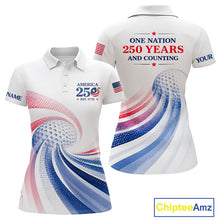 Load image into Gallery viewer, Women's Custom America 250Th Anniversary Golf Polo - Patriotic USA Flag Personalized Performance Jersey