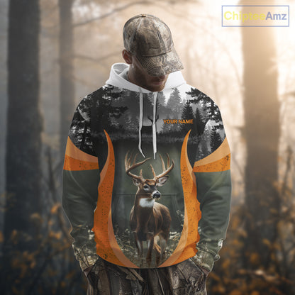 Custom Whitetail Deer Hunting Custom Name Camo Shirt, Deer Hunting Apparel, Hunting Gift NHT265