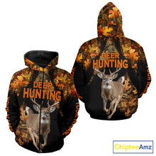 Load image into Gallery viewer, Deer Hunting Black With Camo Autumn - Personalized All Over Print Deer Hunting Clothes NHT182
