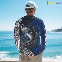 Load image into Gallery viewer, Largemouth Bass Blue Fishing Shirts Long Sleeve, Fishing Gift NHT383