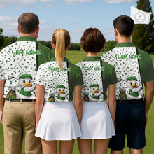 Load image into Gallery viewer, Custom Green &amp; White Funny Duck Golf Shirt For Mens, Golf Jersey Pattern For Mens NHT625