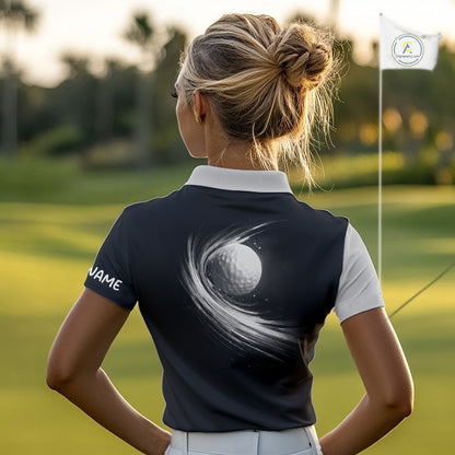 Personalized Gray Golf Polos Shirts For Womens Custom Golf Ball Clubs, Best Golf Gift NHT627
