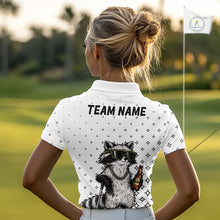 Load image into Gallery viewer, Funny Raccoon Golf Polo Shirt Custom Team Name Personalized Golf Team Polo Gift For Womens