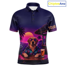 Load image into Gallery viewer, Retro Dog Golf Polo Shirt Personalized Name Summer Beach Beer Golf Shirt Gift For Dog Lover