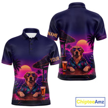 Load image into Gallery viewer, Retro Dog Golf Polo Shirt Personalized Name Summer Beach Beer Golf Shirt Gift For Dog Lover
