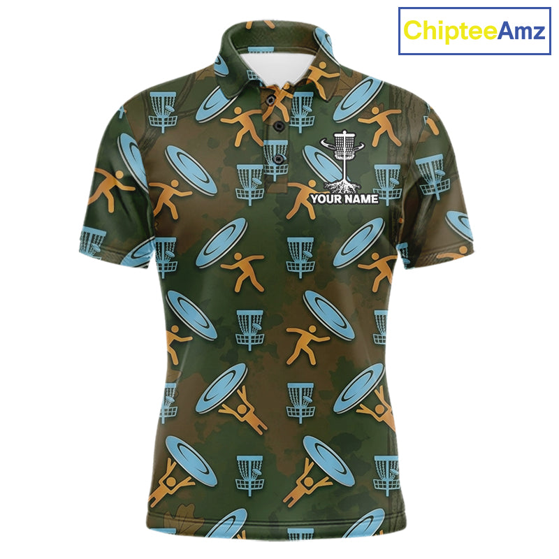 Disc Golf Polo Shirt Personalized Name Camouflage Golf Shirt Custom Disc Golfer Polo Gift For Men