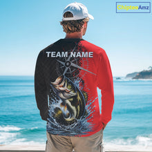 Load image into Gallery viewer, Personalized Bass Performance Fishing Shirts , Red Camo Bass Compass Tournament Shirts NHT495