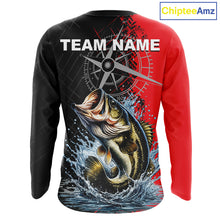 Load image into Gallery viewer, Personalized Bass Performance Fishing Shirts , Red Camo Bass Compass Tournament Shirts NHT495