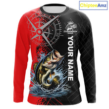 Load image into Gallery viewer, Personalized Bass Performance Fishing Shirts , Red Camo Bass Compass Tournament Shirts NHT495
