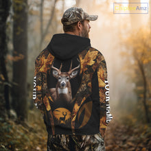 Load image into Gallery viewer, Deer Hunting Black With Camo Autumn - Personalized All Over Print Deer Hunting Clothes NHT190
