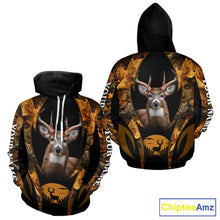 Load image into Gallery viewer, Deer Hunting Black With Camo Autumn - Personalized All Over Print Deer Hunting Clothes NHT190