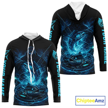 Personalized Marlin Fishing Shirt Long Sleeve  For Men, Marlin Action Angler Shirt NHT436