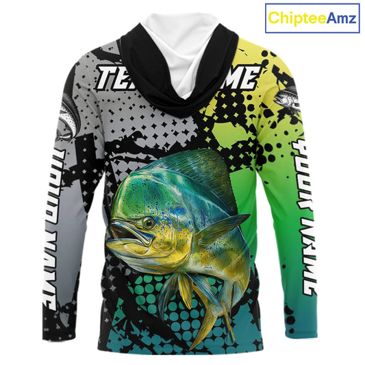 Mahi Mahi Fishing Shirt Green Camo Custom Name, Mahi Mahi Fishing Team Jerseys NHT444