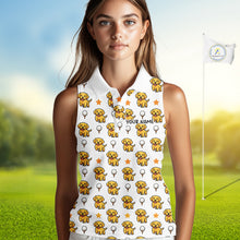 Load image into Gallery viewer, Custom Golden Retriever Womens Sleeveless Golf Polo Shirt - Personalized Dog Lover Team Name Jersey