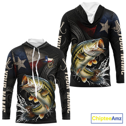 Personalized Texas Largemouth Bass Hooded Fishing Shirt – Custom Name Angler Apparel For Fishermen