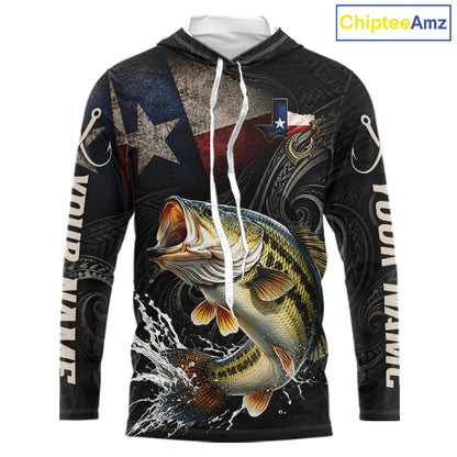 Personalized Texas Largemouth Bass Hooded Fishing Shirt – Custom Name Angler Apparel For Fishermen