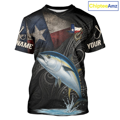 Personalized Texas Tuna Fishing T-Shirt – Custom Name Angler Apparel For Fishermen