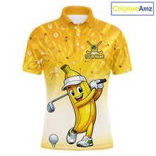 Load image into Gallery viewer, Personalized Banana Mens Golf Shirts Funny Cartoon Short &amp; Long Sleeve Polo 