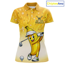Load image into Gallery viewer, Personalized Banana Womens Golf Shirts Funny Cartoon Short &amp; Long Sleeve Polo 