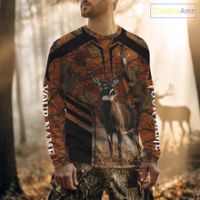Load image into Gallery viewer, Whitetail Deer Hunting Shirt Orange Camo Custom Name, Deer Hunting Clothes NHT285