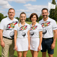 Load image into Gallery viewer, Florida Flag Personalized Golf Pattern Ball Polo Shirts Patriotic Golf Shirts For Mens NHT675