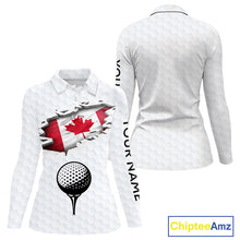 Load image into Gallery viewer, Canada Flag Personalized Golf Pattern Ball Polo Shirts Patriotic Golf Shirts For Womens NHT677