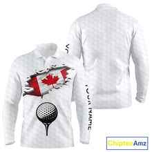 Load image into Gallery viewer, Canada Flag Personalized Golf Pattern Ball Polo Shirts Patriotic Golf Shirts For Mens NHT677