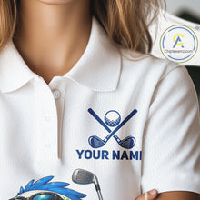 Load image into Gallery viewer, Personalized Surfing Parrot Womens Golf Polo Shirt Tropical Beach Bird Golf Team Shirt NHT1189