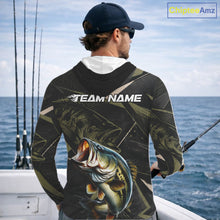 Load image into Gallery viewer, Personalized Bass Fishing Jersey, Custom Name Long Sleeve Hooded Fishing Shirt For Men 
