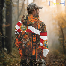 Load image into Gallery viewer, Deer Hunting Shirt With Orange Camouflage, Florida Flag, Custom Name Shirt, Gifts For Hunters NHT04
