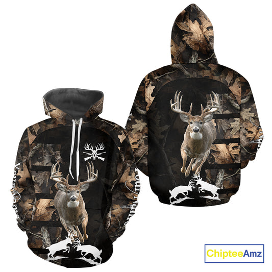 Whitetail Deer Hunting 3D All Over Printed Hoodie, Sweatshirt Hunting for Deer Hunter NHT338
