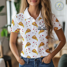 Load image into Gallery viewer, Funny Pizza Pattern Golf Shirt Women's Polo Shirts, Best Golf Polo Golf Shirt For Team NHT777