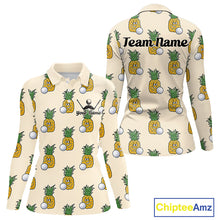 Load image into Gallery viewer, Personalized Funny Pineapple Pattern Womens Golf Polo Shirts Best Golf Gifts For Family Team  NHT779