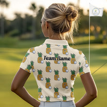 Load image into Gallery viewer, Personalized Funny Pineapple Pattern Womens Golf Polo Shirts Best Golf Gifts For Family Team  NHT779
