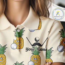 Load image into Gallery viewer, Personalized Funny Pineapple Pattern Womens Golf Polo Shirts Best Golf Gifts For Family Team  NHT779