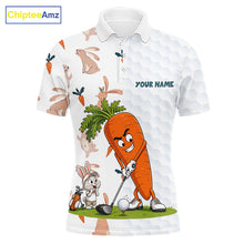 Load image into Gallery viewer, Rabbit Carrot Golf Polo Shirt Funny Golfer Bunny Custom Team Name Jersey NHT892